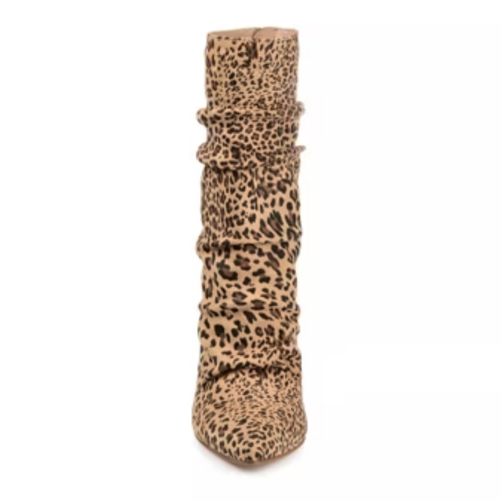 Journee Markie Bootie Leopard Print Women's Ankle Boots - Picture 2 of 7